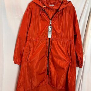 Women's orange Lightweight Polyester Hooded Jacket Size L, NWT